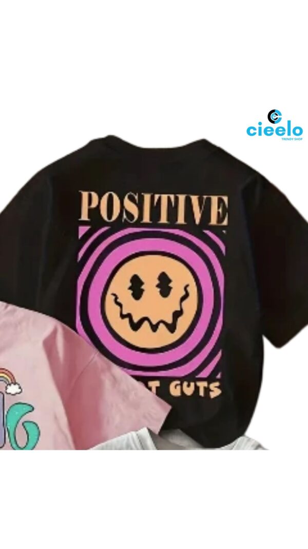 Paquete 3 Camisetas de Manga Corta con Caras Alegres – Perfectas para el Verano