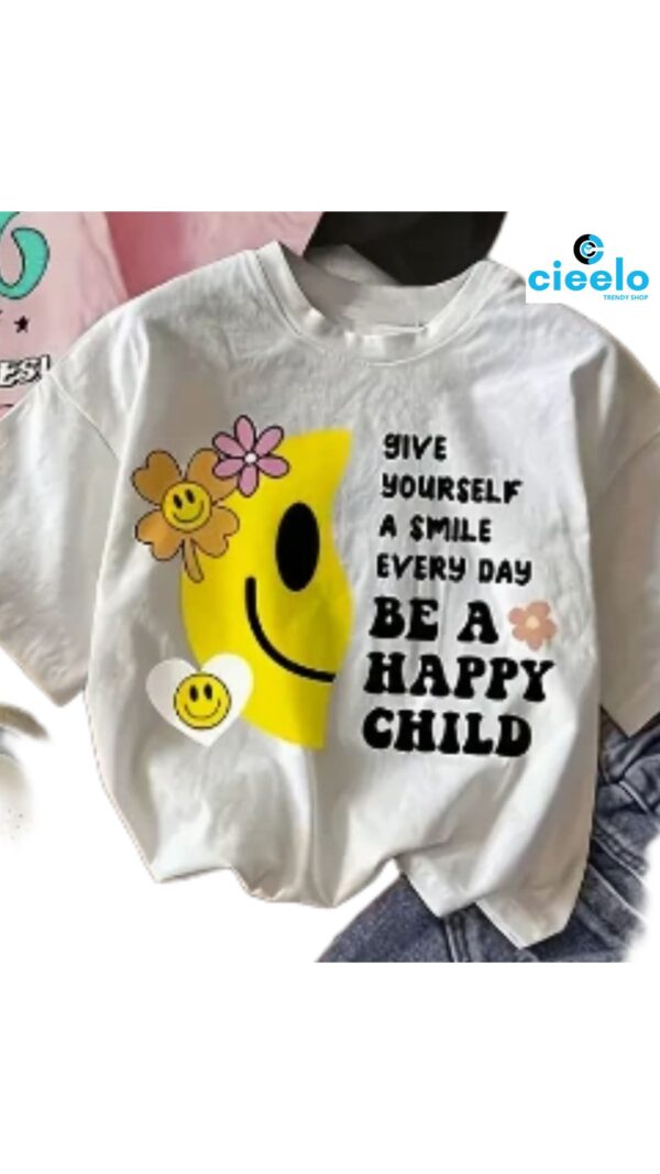 Paquete 3 Camisetas de Manga Corta con Caras Alegres – Perfectas para el Verano
