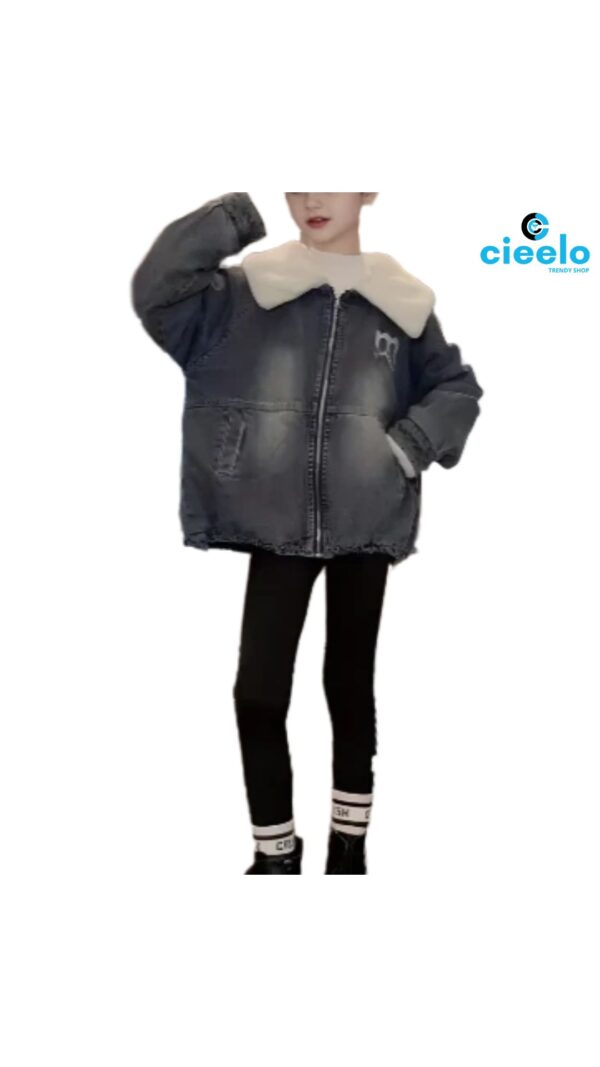 Chaqueta de Mezclilla Forrada – Cálida y Moderna para Niñas