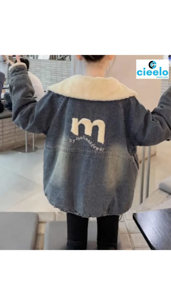 Chaqueta de Mezclilla Forrada – Cálida y Moderna para Niñas