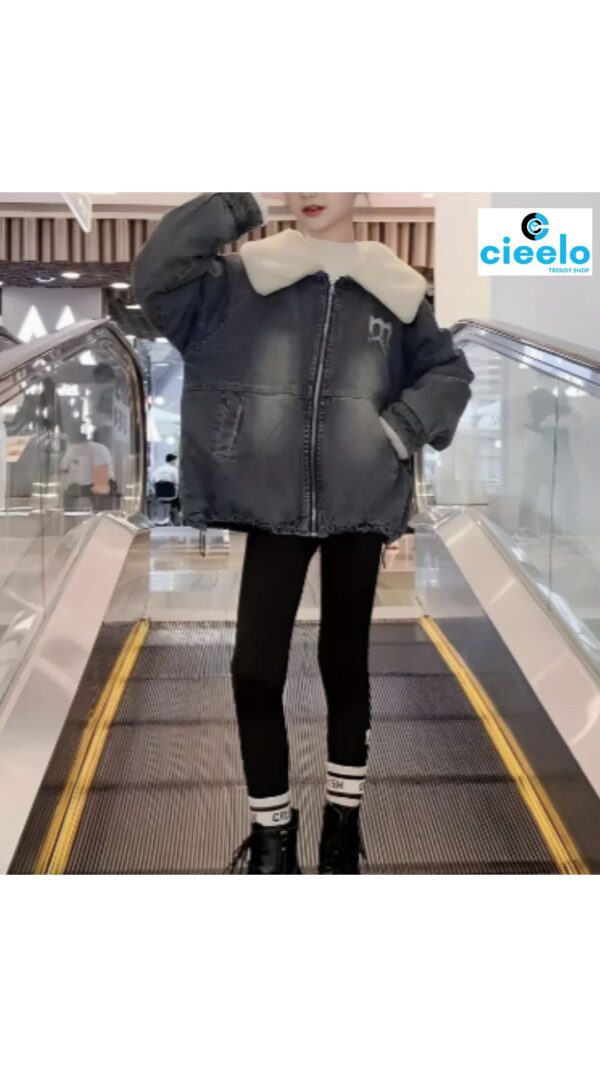 Chaqueta de Mezclilla Forrada – Cálida y Moderna para Niñas