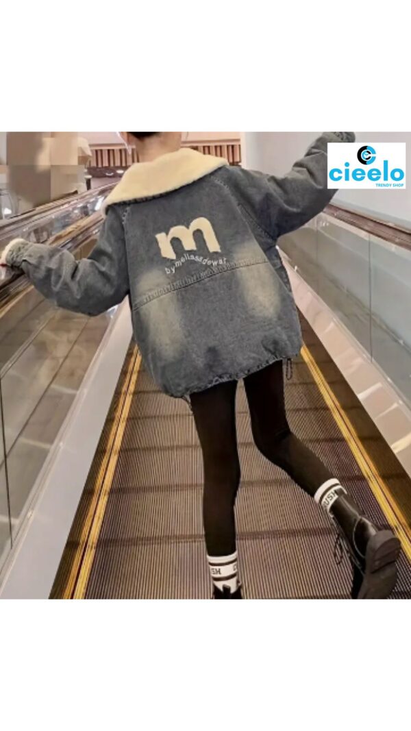 Chaqueta de Mezclilla Forrada – Cálida y Moderna para Niñas