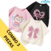 Pack 3 Camisetas Niña – Algodón 100% en Promo 7.5