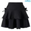 Falda negra elegante – Volumen en capas y moño chic
