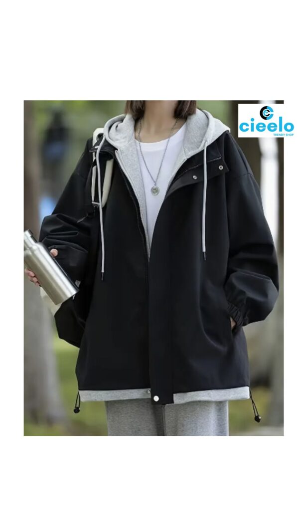 Chaqueta Holgada con Capucha – Estilo Casual y Cómodo