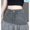 Mini Falda de Mezclilla con Volantes – Estilo Elegante y Bajo Asimétrico
