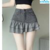 Mini Falda de Mezclilla con Volantes – Estilo Elegante y Bajo Asimétrico