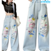 Jeans de Pierna Ancha "Paraíso del Gato y el Pez" – Estilo Único y Divertido