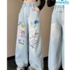 Jeans de Pierna Ancha "Paraíso del Gato y el Pez" – Estilo Único y Divertido