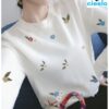 Suéter acanalado floral – Suavidad y estilo casual