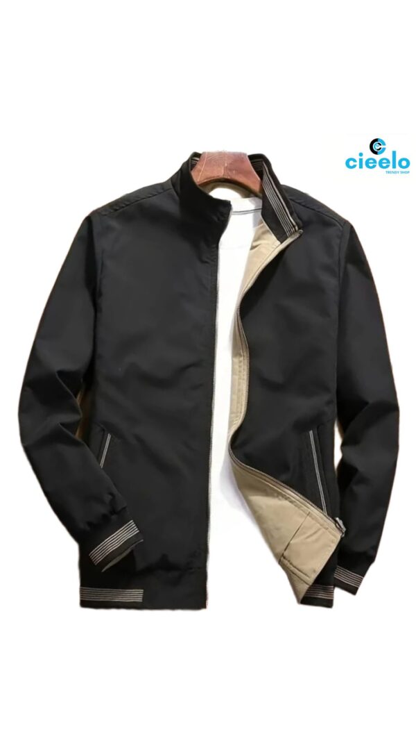 Chaqueta Casual de Cuello Alto Doble Cara para Hombre