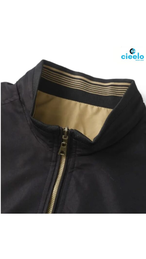 Chaqueta Casual de Cuello Alto Doble Cara para Hombre